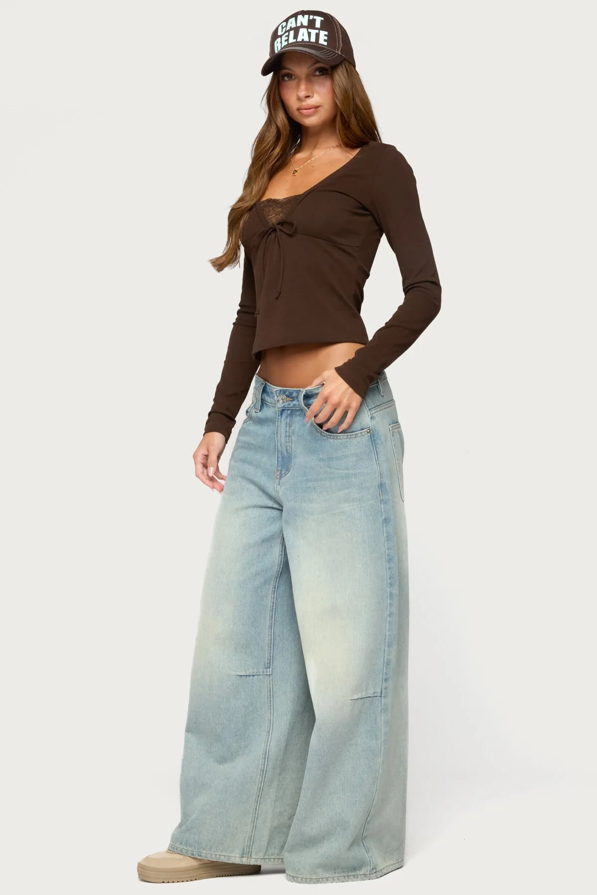 Saela Lacey Long Sleeve Top sold by Edikted product image thumbnail 5