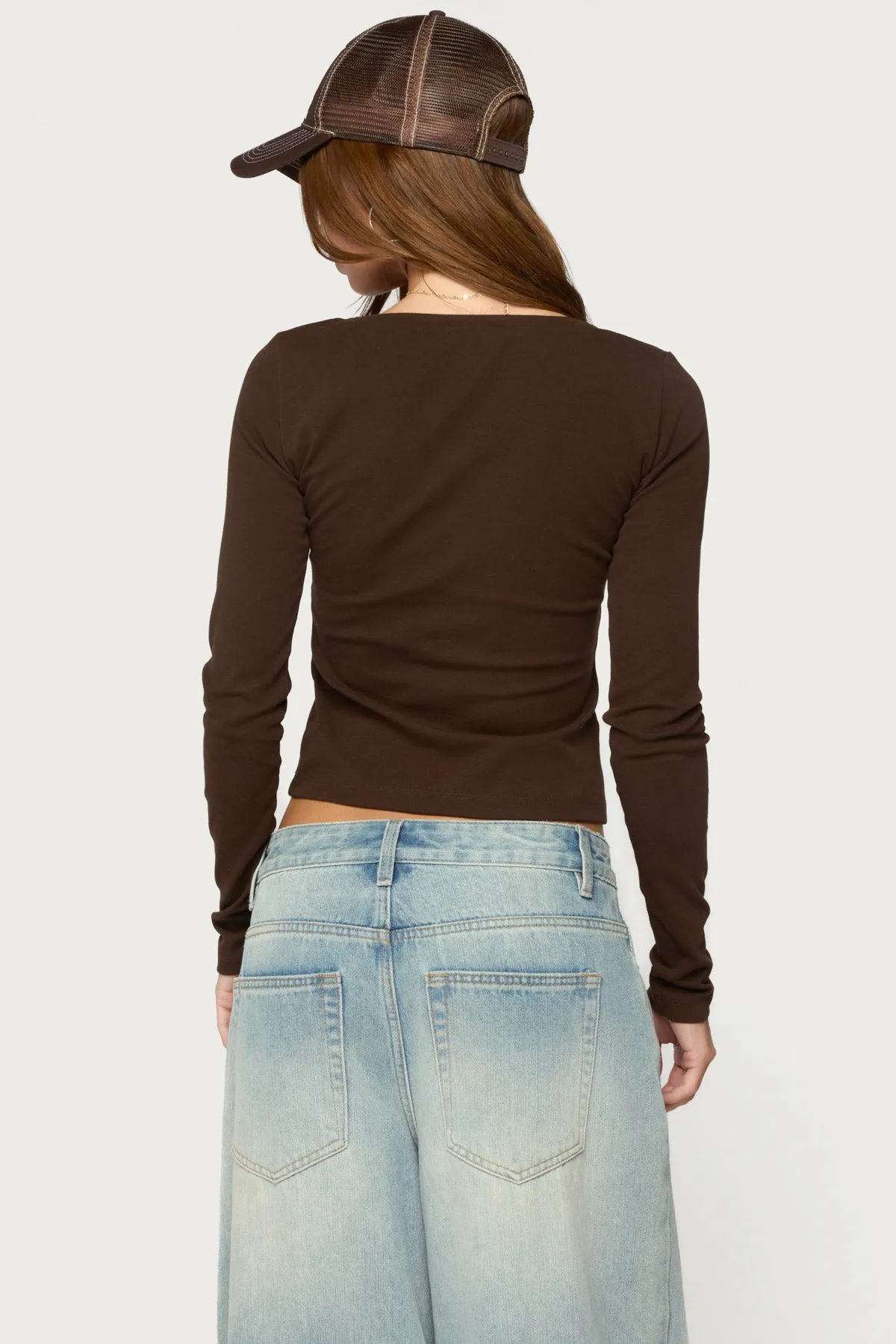 Saela Lacey Long Sleeve Top sold by Edikted product image thumbnail 4
