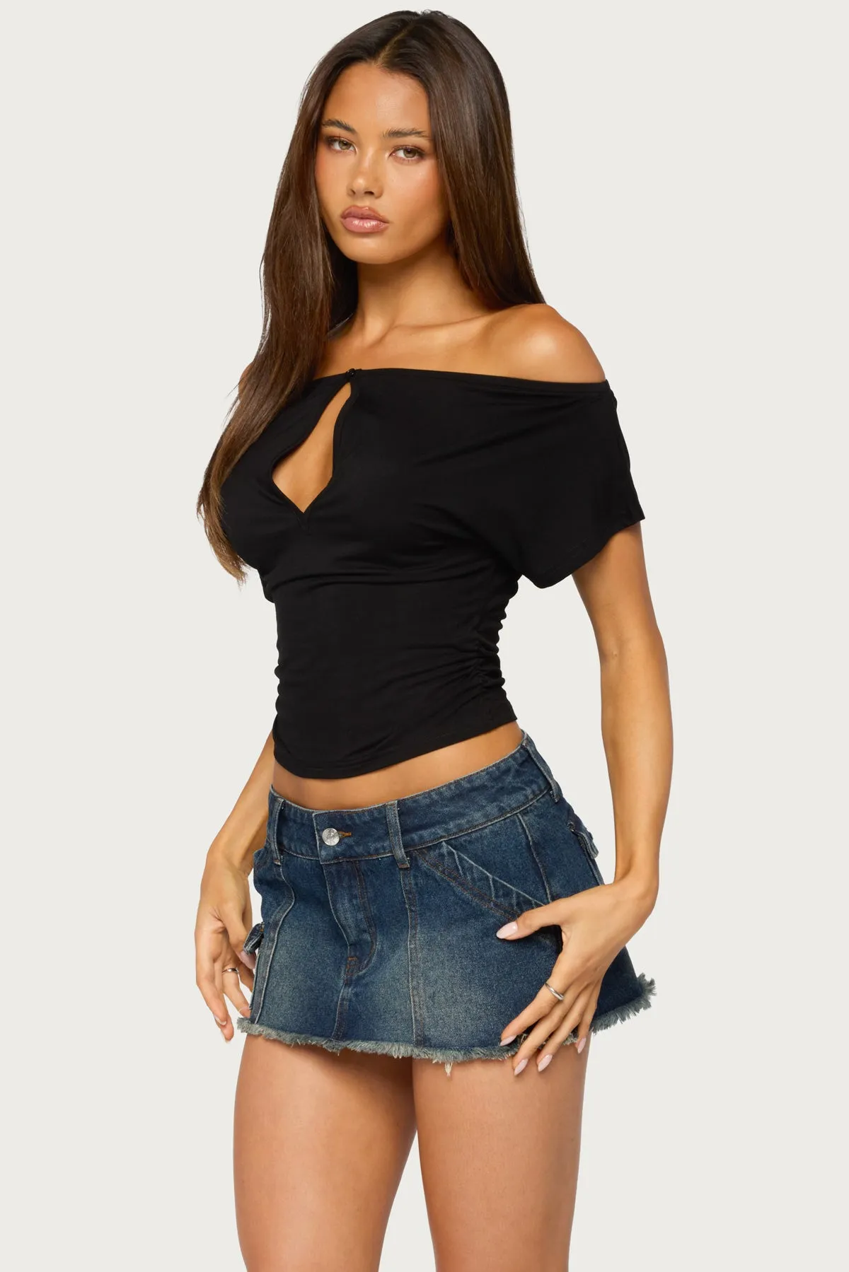 Hecate Off Shoulder Keyhole Top sold by Edikted product image thumbnail 3