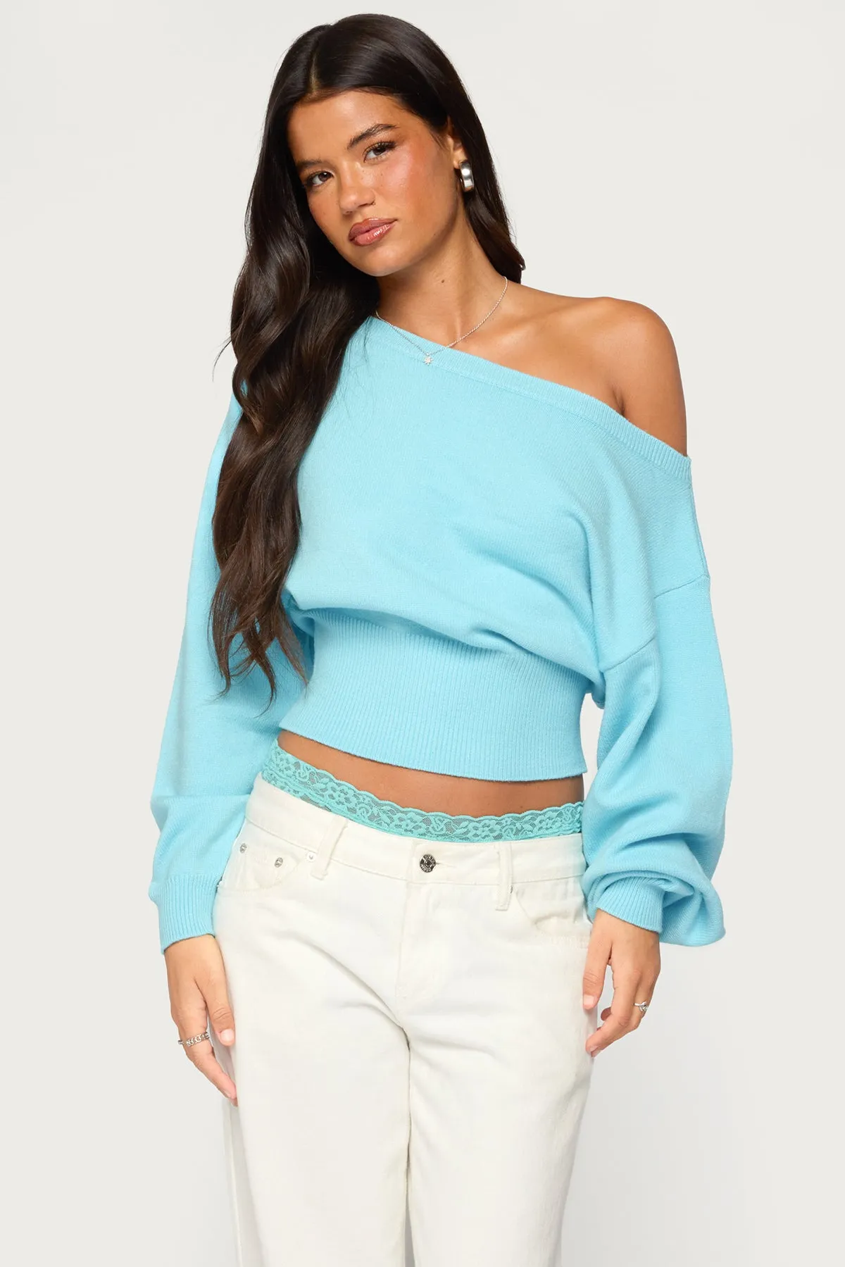 Ravenna Off Shoulder Sweater sold by Edikted