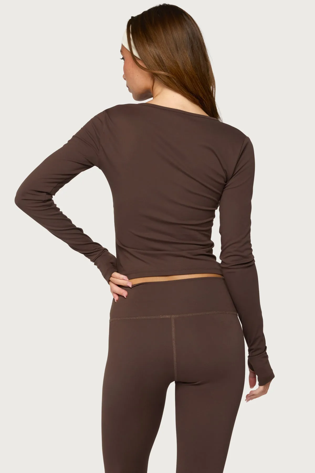 Seana Long Sleeve V Neck Top sold by Edikted product image thumbnail 5