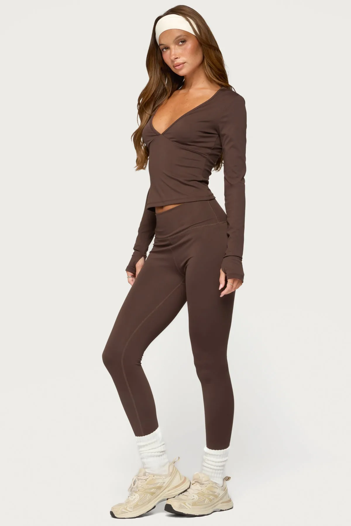 Seana Long Sleeve V Neck Top sold by Edikted product image thumbnail 4