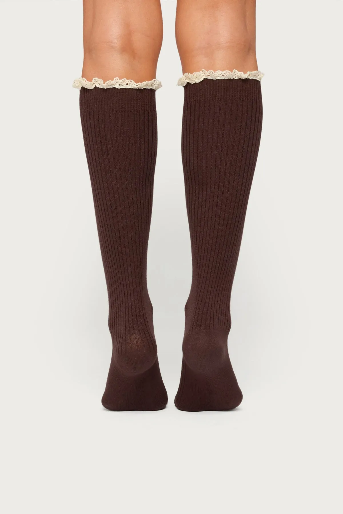 Lacey Ruffle Knee High Socks sold by Edikted product image thumbnail 4