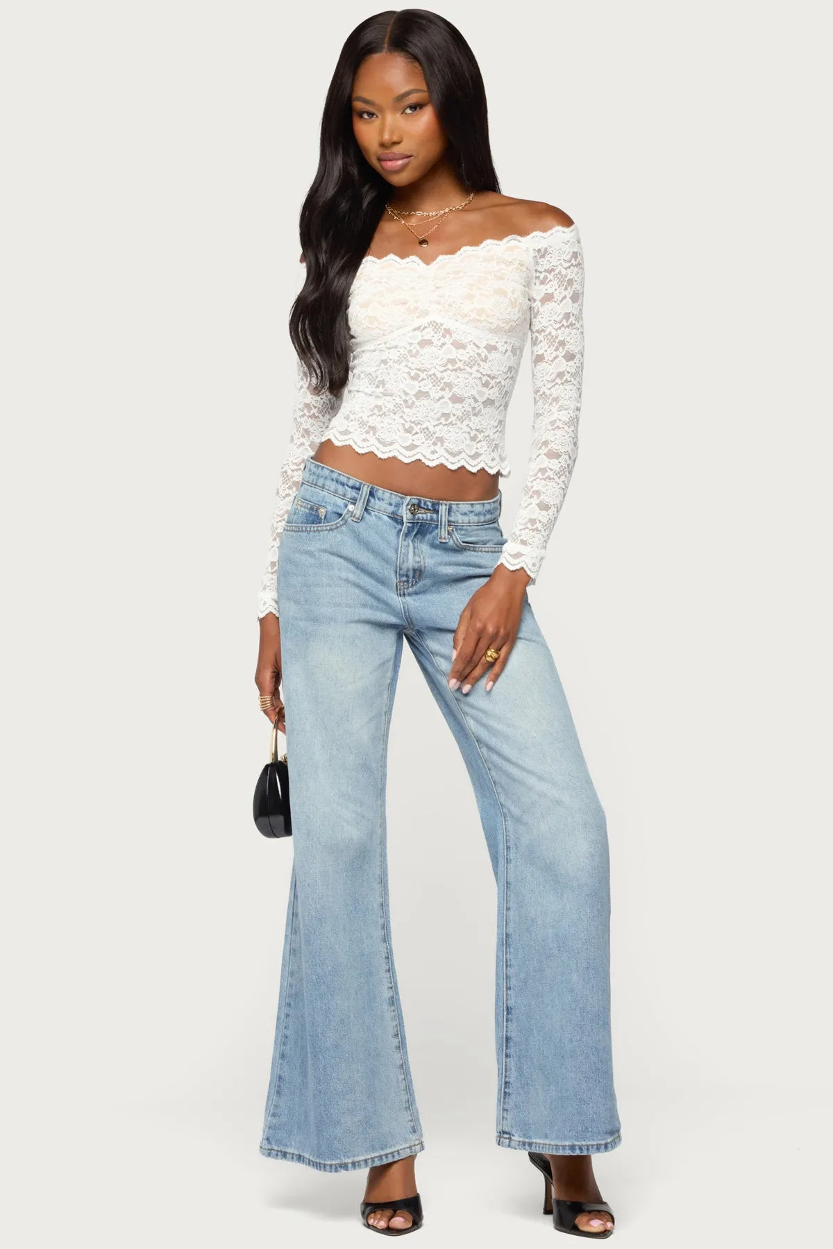 Thaia Sheer Lace Long Sleeve Top sold by Edikted product image thumbnail 2