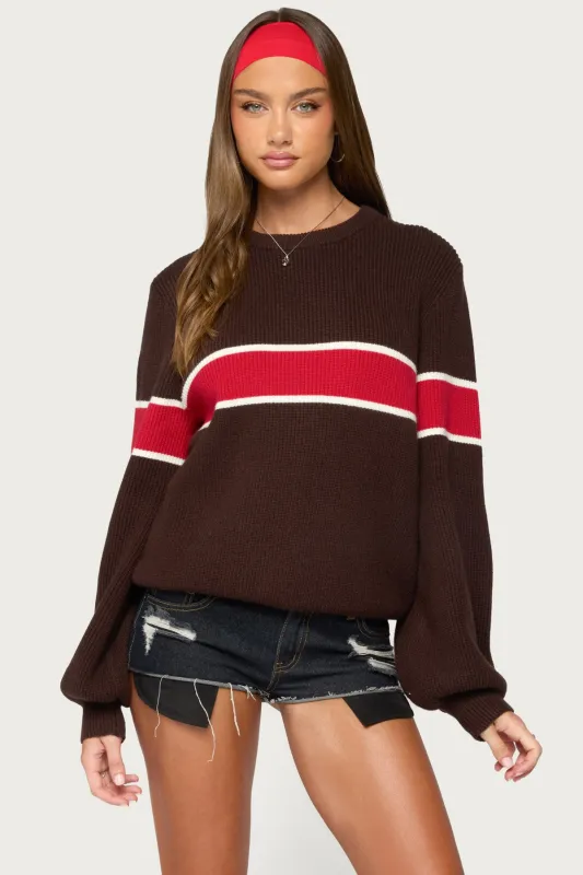 Nautical Striped Oversized Sweater made by Edikted