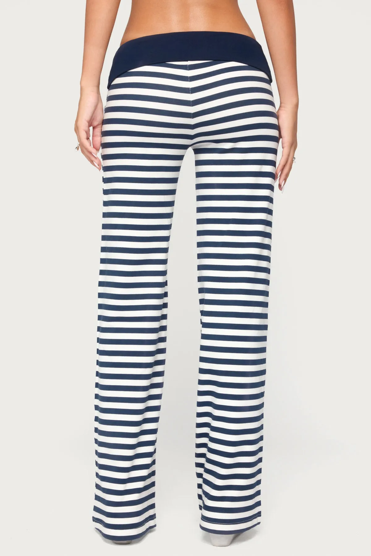Fina Contrast Foldover Striped Pants sold by Edikted product image thumbnail 4