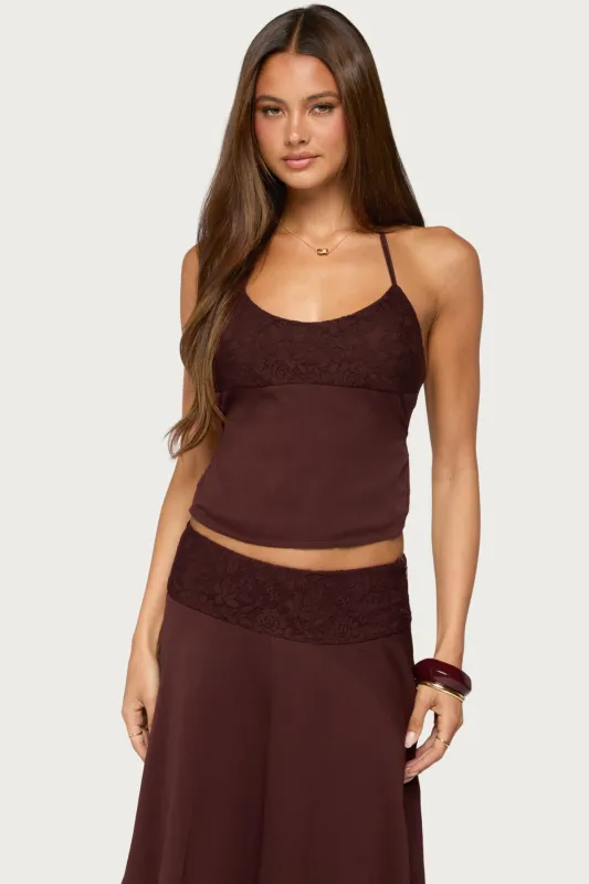 Evia Lacey Backless Halter Top made by Edikted