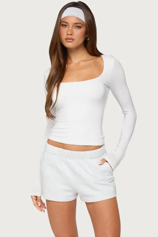 Jeana Scoop Neck Long Sleeve Top made by Edikted