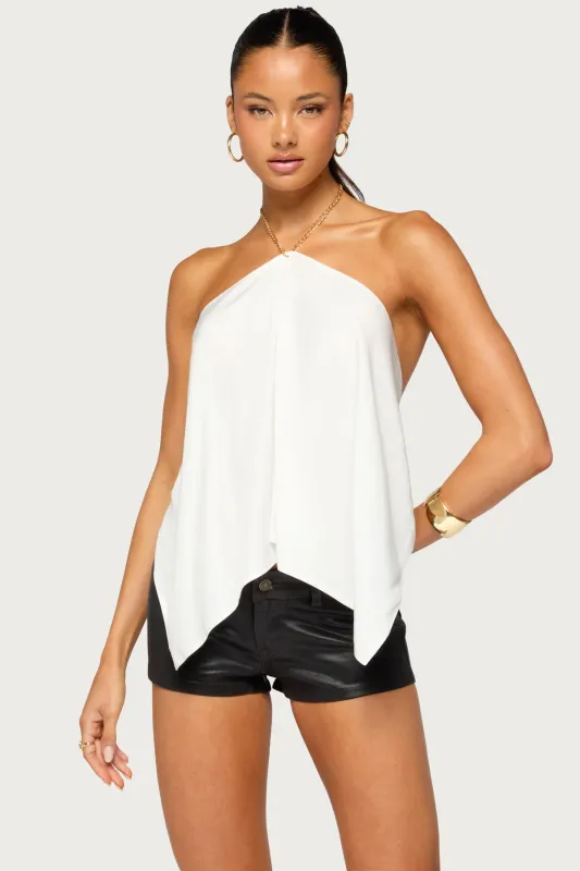 Elni Chain Backless Halter Top made by Edikted