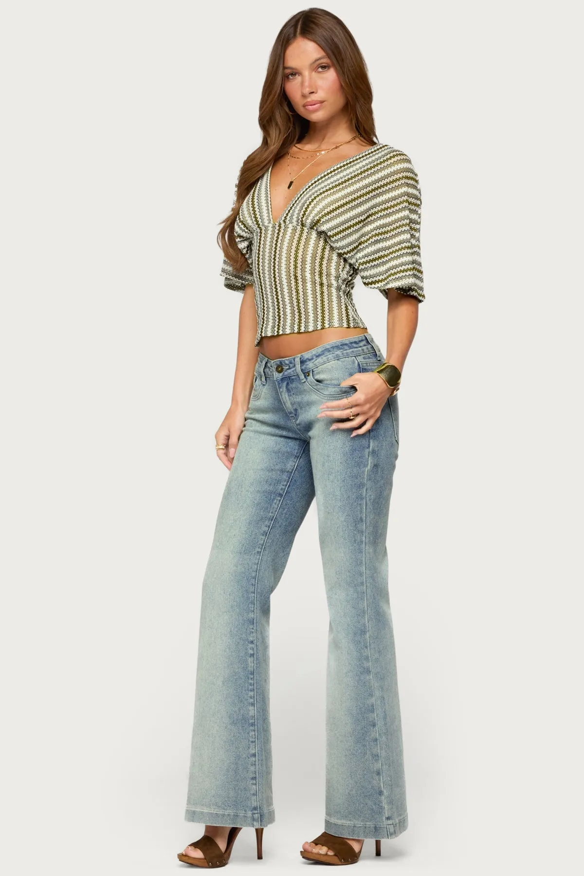 Alwyn Flutter Crochet Zigzag Top sold by Edikted product image thumbnail 4