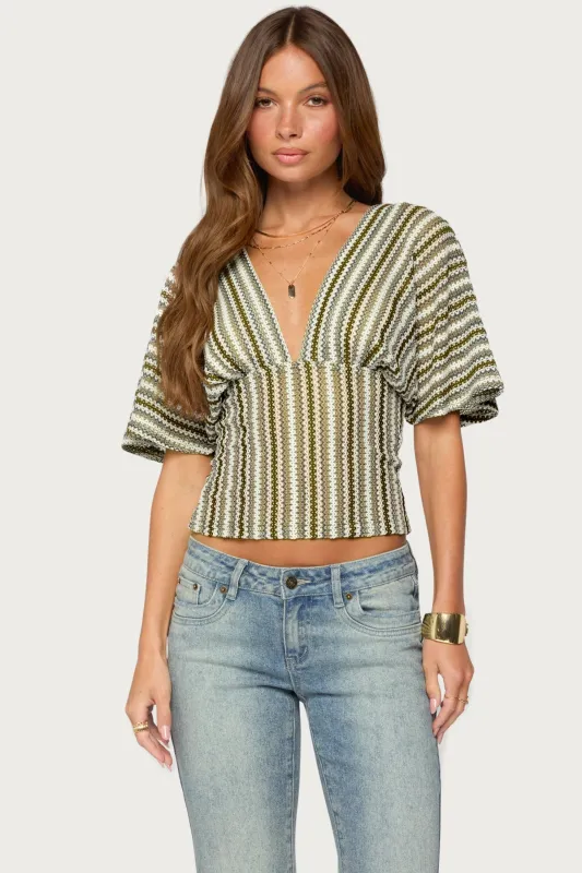 Alwyn Flutter Crochet Zigzag Top made by Edikted