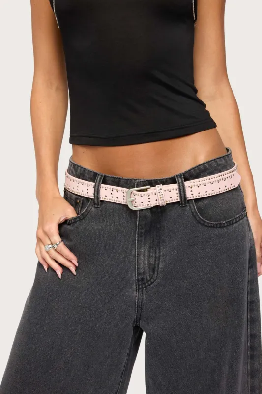 Mixed Studded Faux Leather Belt made by Edikted