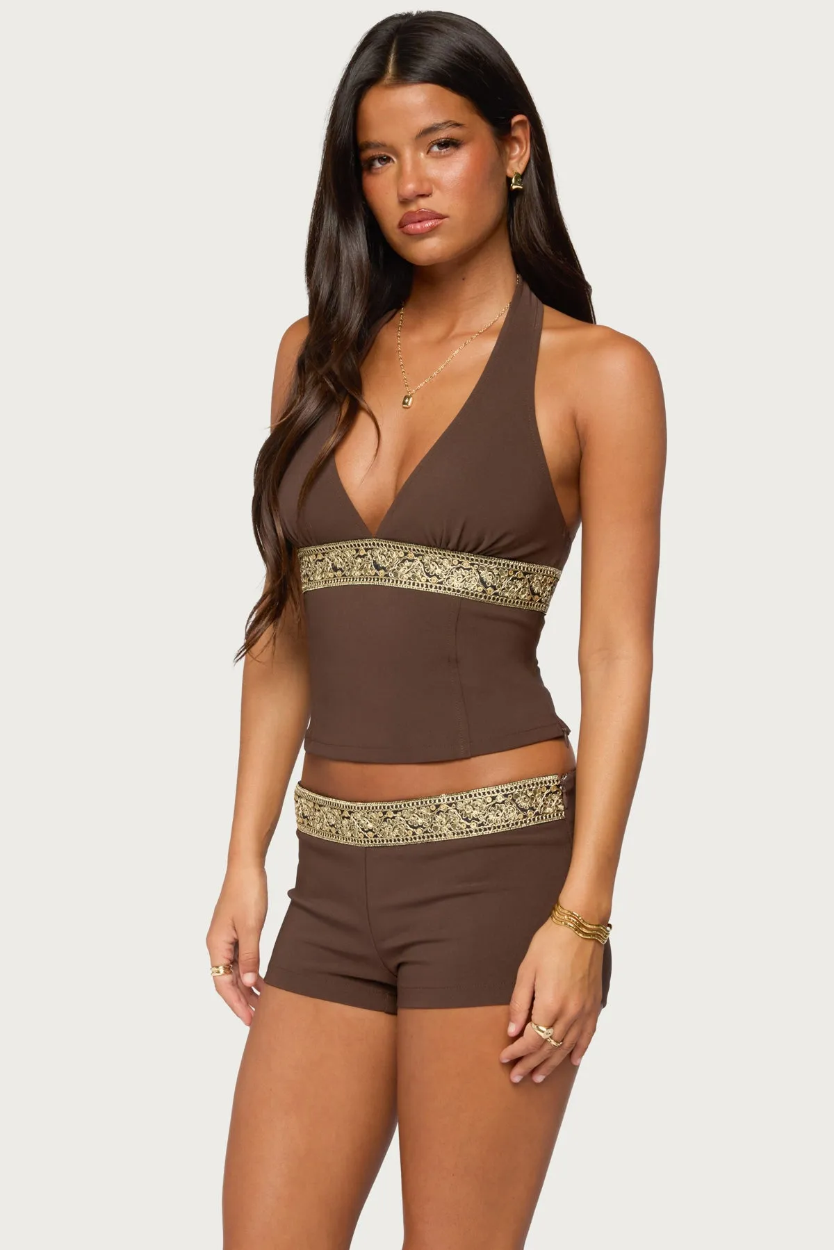 Jasia Sequin Halter Top sold by Edikted product image thumbnail 3