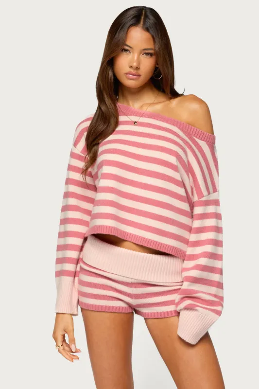 Saphi Striped Oversized Knit Sweater made by Edikted