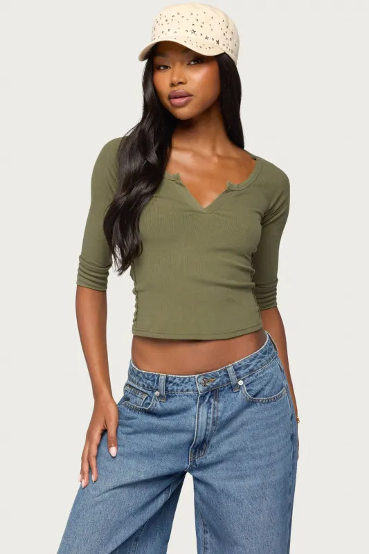 Parla Notch Scoop Neck Top made by Edikted