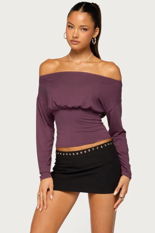 Jaze Off Shoulder Long Sleeve Top made by Edikted