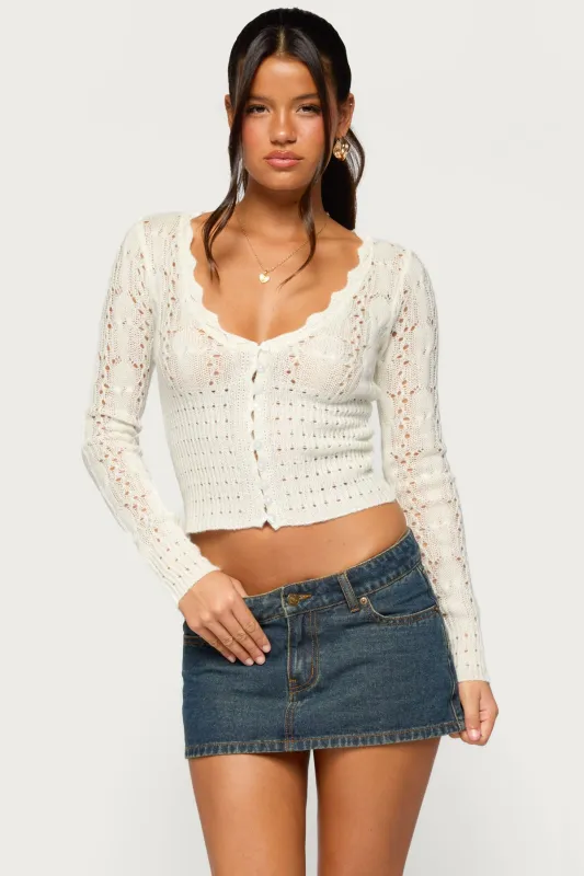 Jaiva Knit V Neck Cardigan made by Edikted