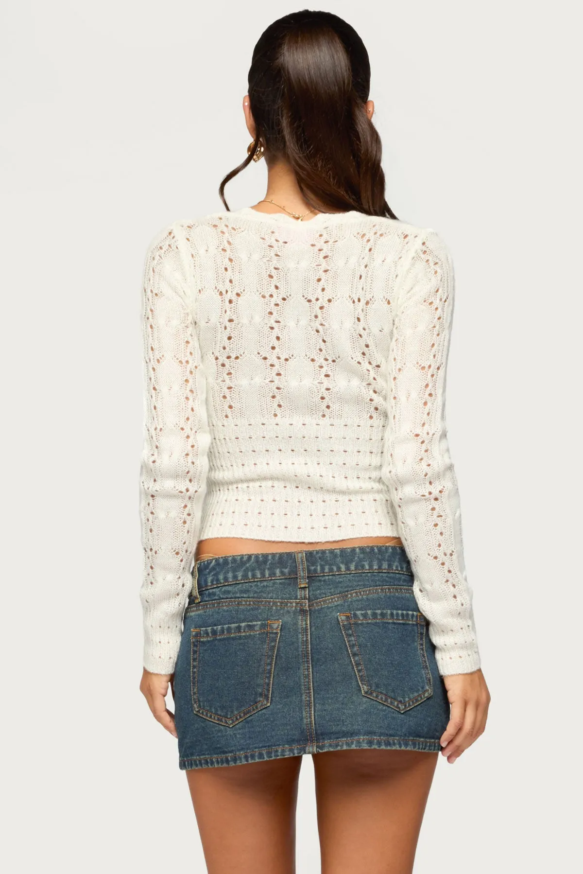 Jaiva Knit V Neck Cardigan sold by Edikted product image thumbnail 4