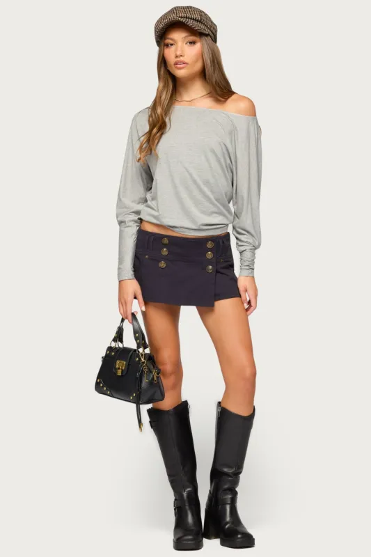 Reila Button Wrap Skort made by Edikted