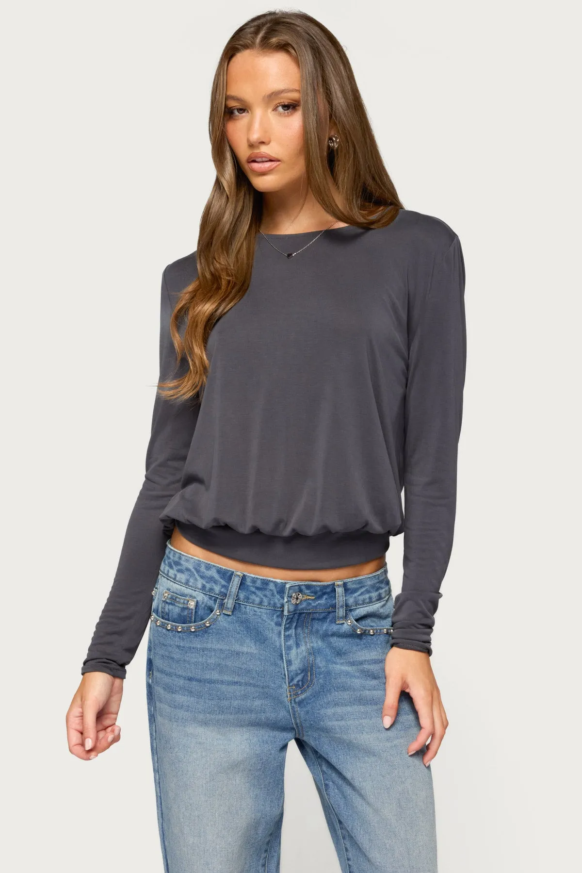 Kinslee Backless Long Sleeve Top sold by Edikted product image thumbnail 3