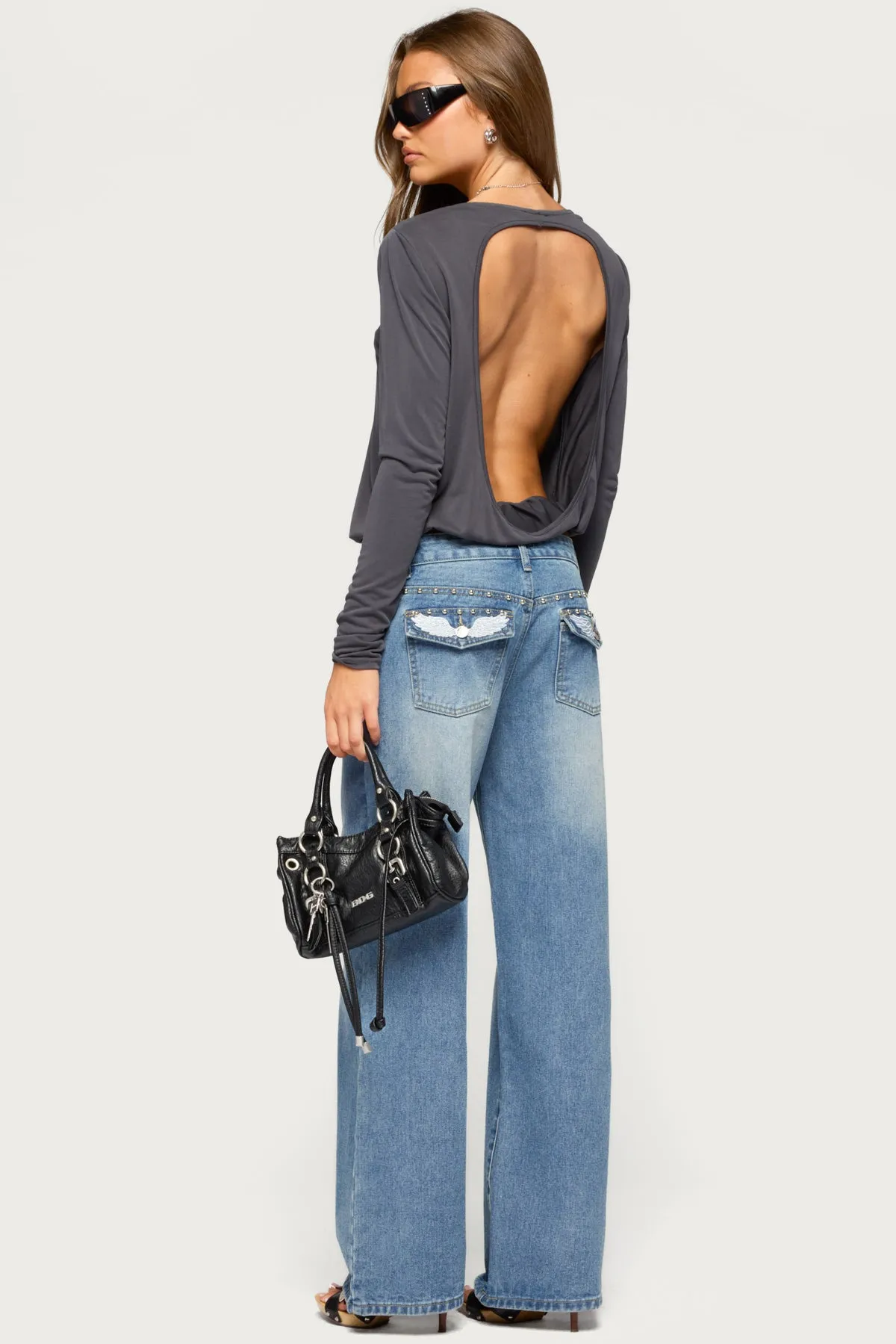 Kinslee Backless Long Sleeve Top sold by Edikted product image thumbnail 2