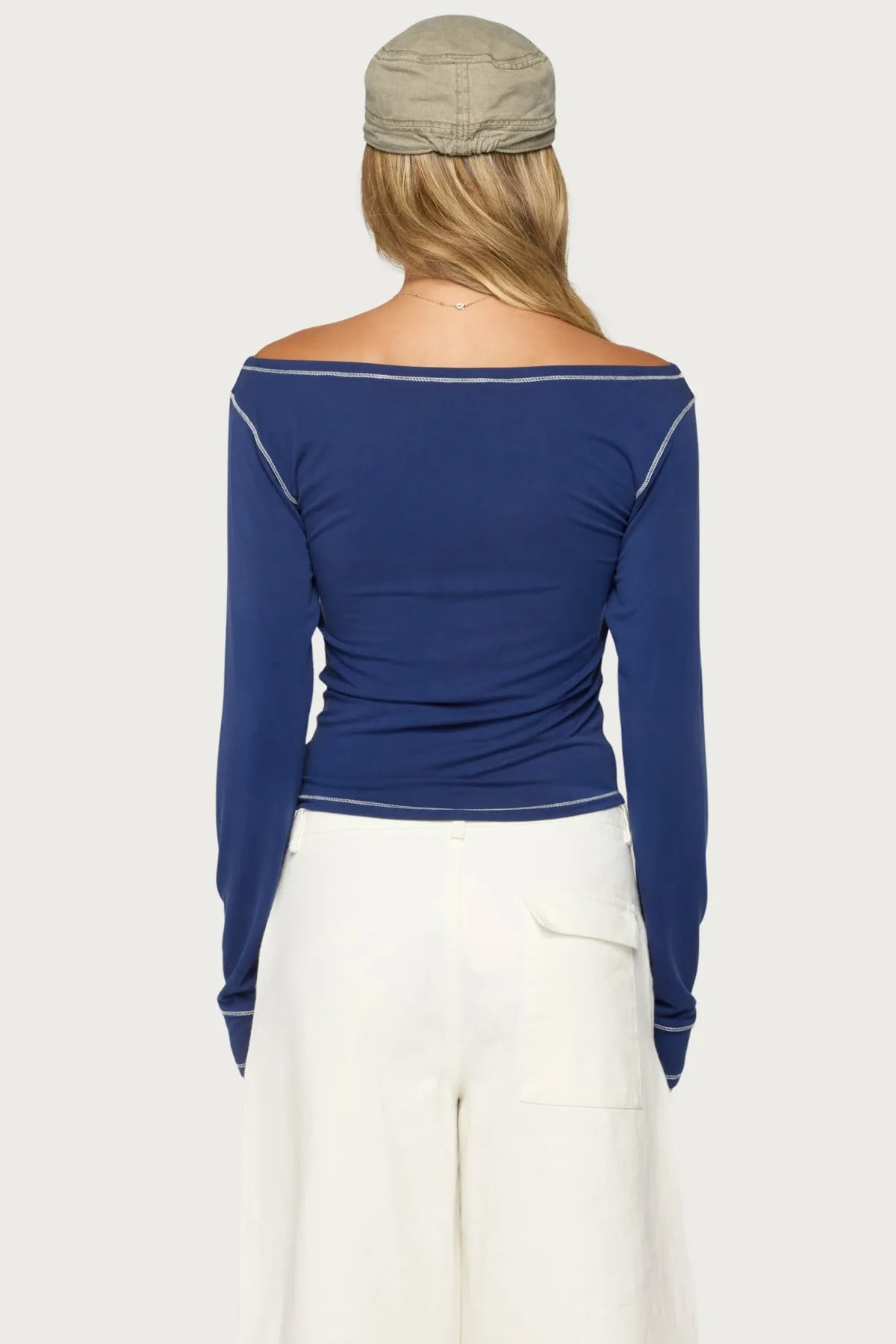 Brooklynn Boat Neck Long Sleeve Top sold by Edikted product image thumbnail 4