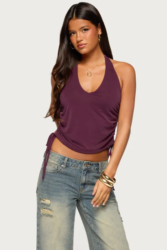 Adleigh Drawstring Halter Top made by Edikted