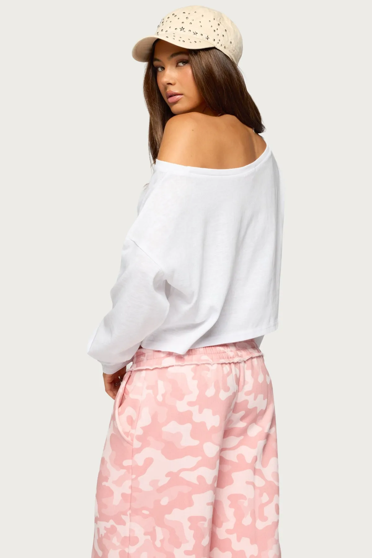 Peala Off Shoulder Long Sleeve Top sold by Edikted product image thumbnail 5