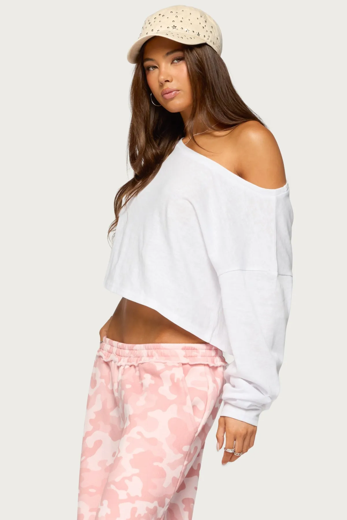 Peala Off Shoulder Long Sleeve Top sold by Edikted product image thumbnail 3