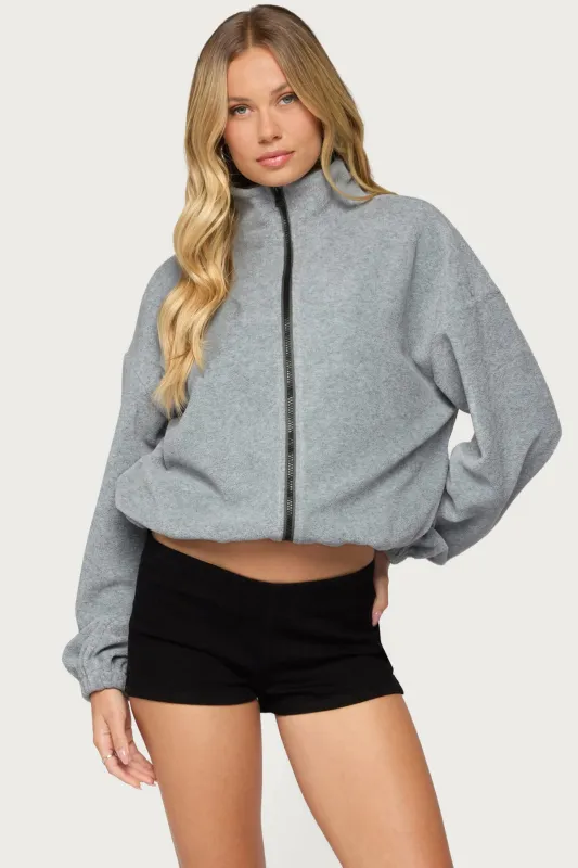 Olysa High Neck Oversized Fleece Jacket made by Edikted