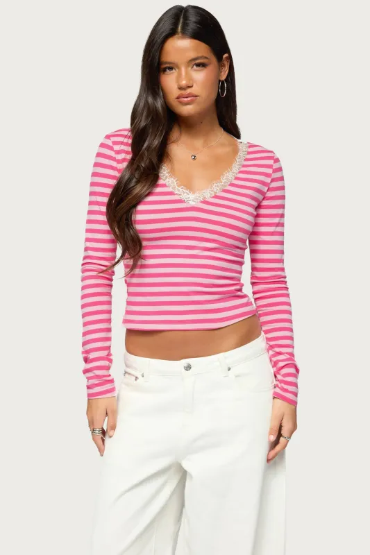 Michela Lacey Striped Top made by Edikted