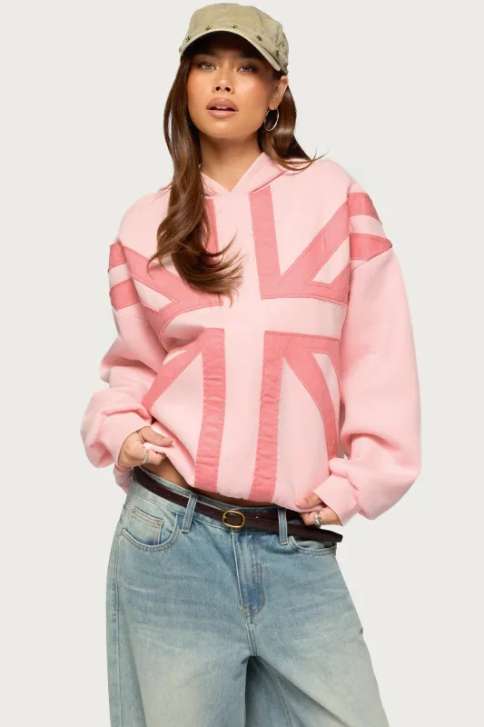 Union Jack Oversized Hoodie made by Edikted