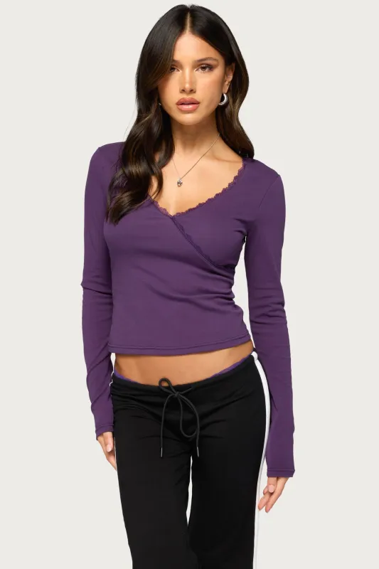 Ellyana Lacey Long Sleeve Top made by Edikted