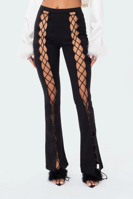 Pheonix Lace-Up Pants made by Edikted