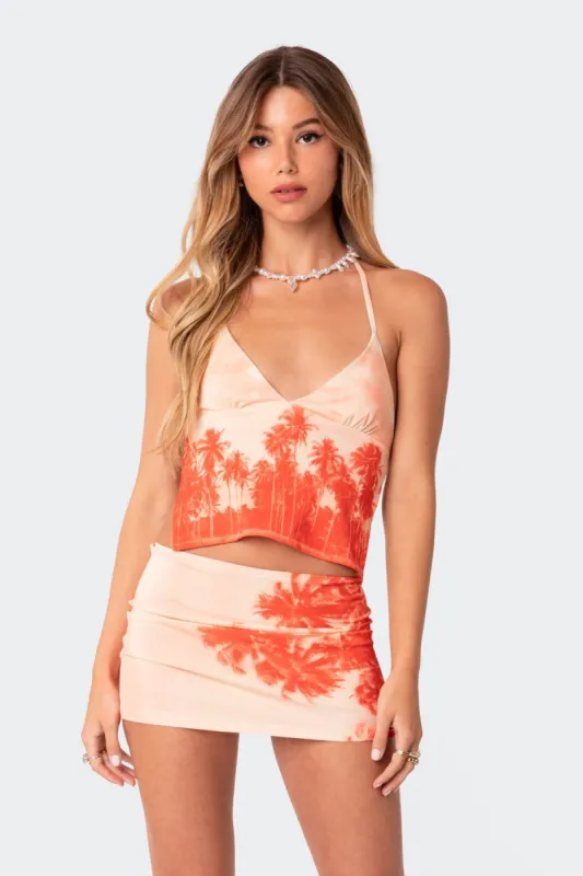 Cali Dreaming Printed Open Back Top sold by Edikted