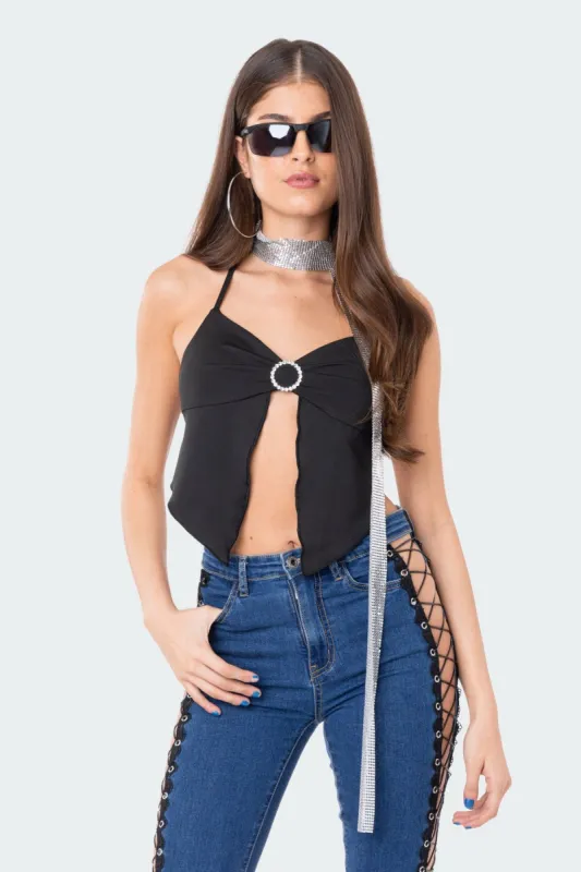 Encore Open-Back Diamond Top sold by Edikted