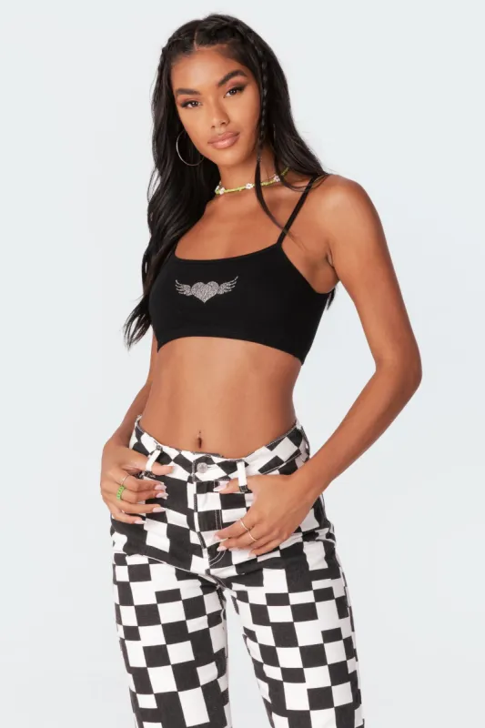 Adore Rhinestone Crop Top sold by Edikted