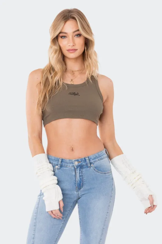 Becca Ribbed Crop Top sold by Edikted