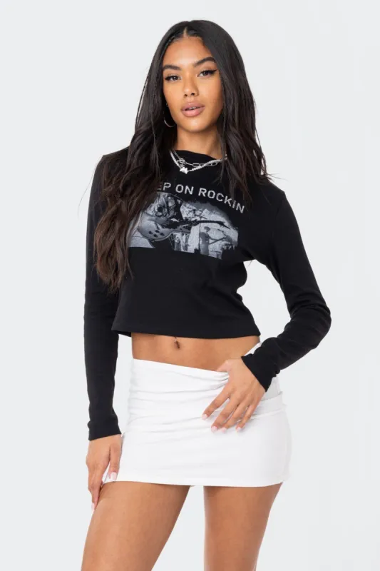 Rockin Long Sleeve Top sold by Edikted