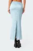Satin Back Slitted Low Rise Maxi Skirt sold by Edikted