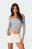 Elysia Fold Over Sheer Lace Top sold by Edikted