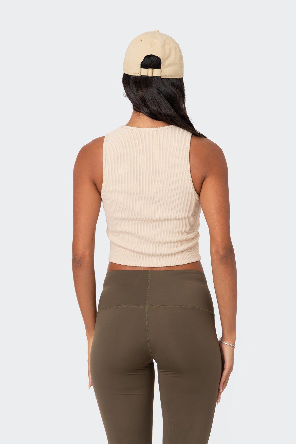 Zoe Ribbed Lace-Up Crop Top sold by Edikted product image thumbnail 5