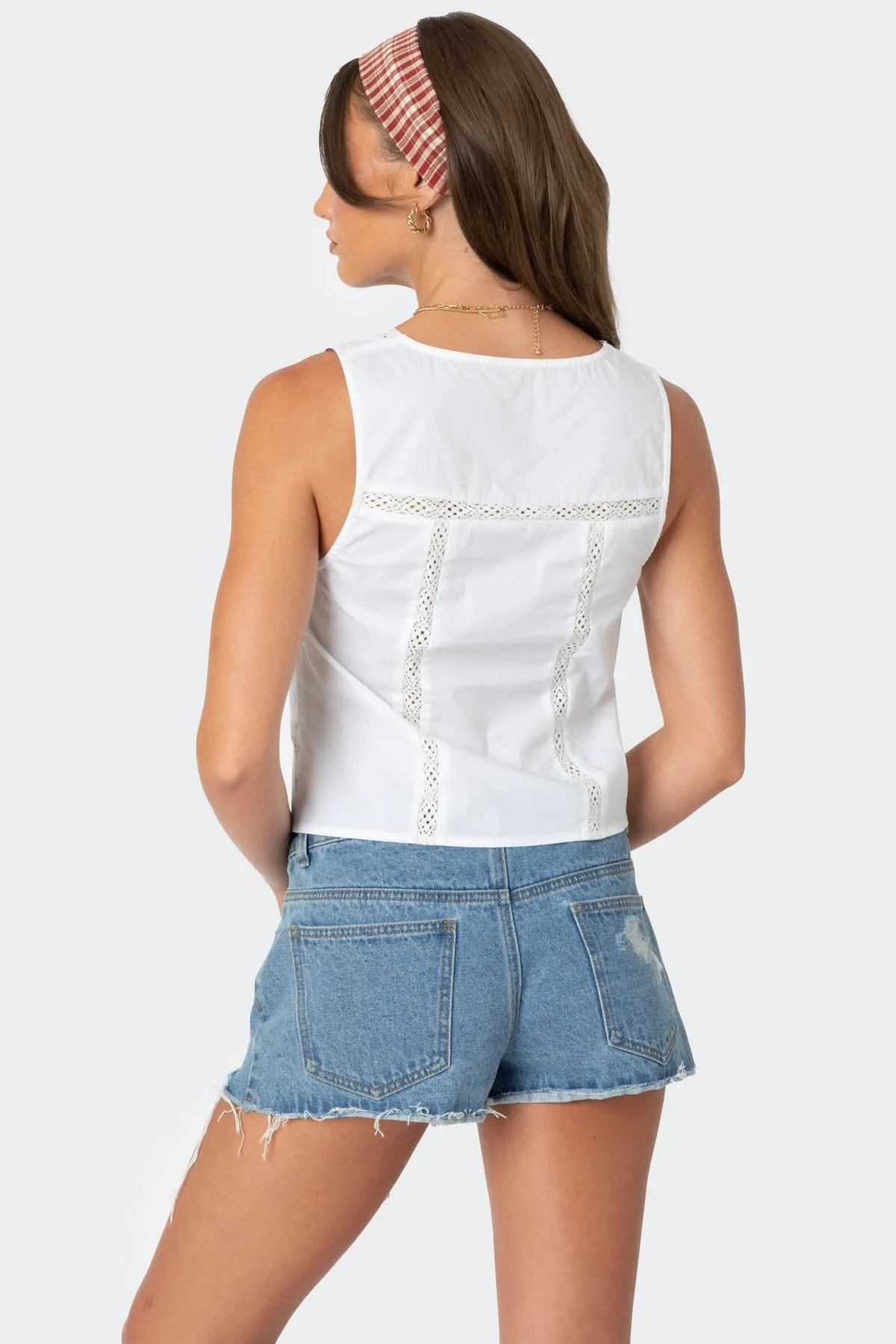 Embroidered Lacey Split Front Top sold by Edikted product image thumbnail 5