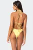Golden Ruffle Edge Triangle Bikini Top sold by Edikted