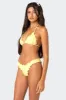 Golden Ruffle Edge Triangle Bikini Top sold by Edikted