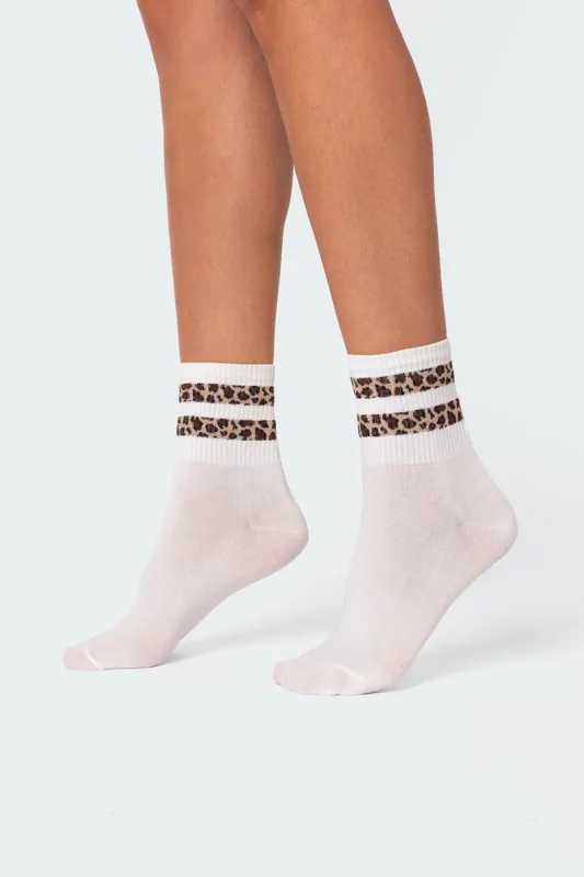 Cheetah Stripe Socks sold by Edikted