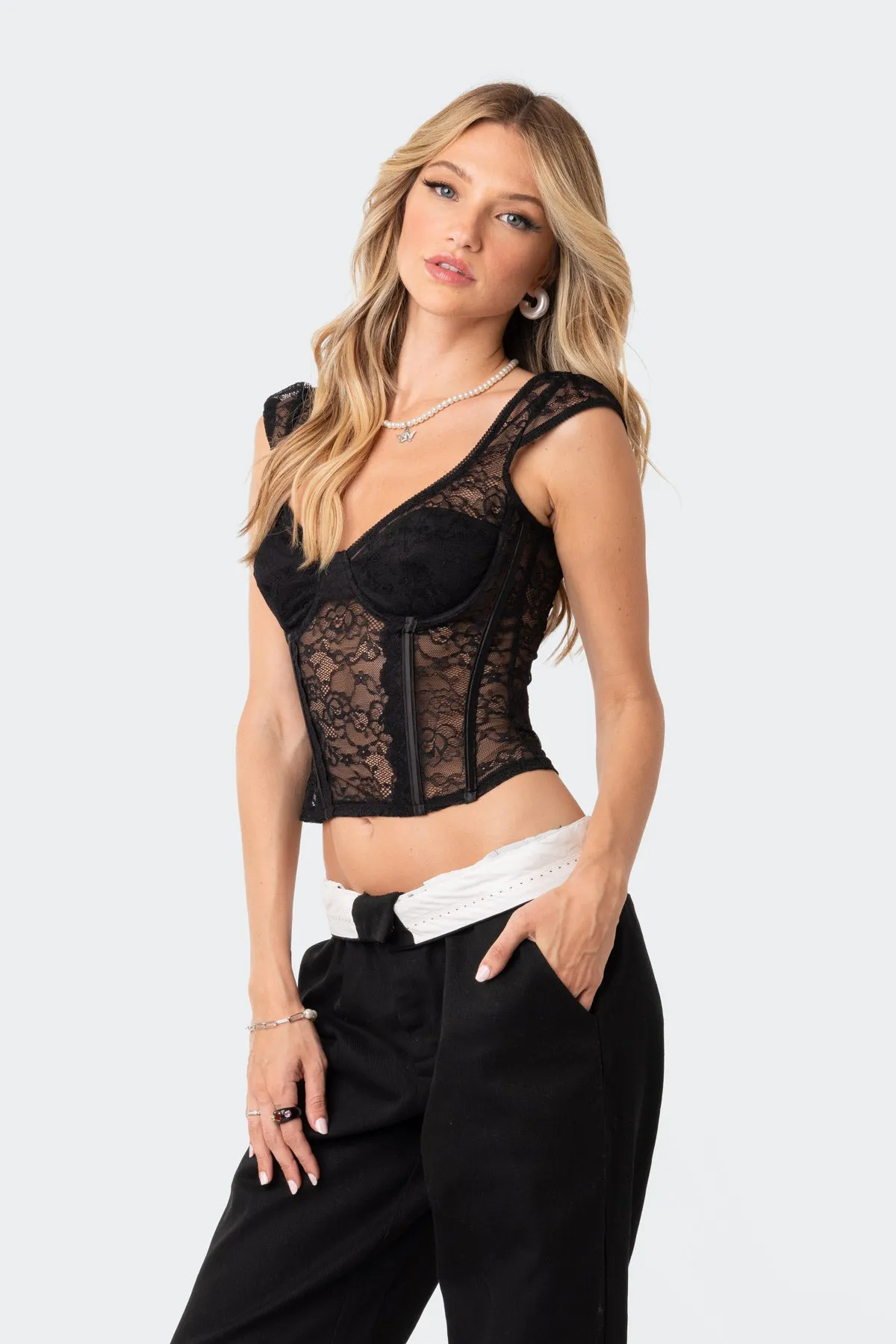 Rita Lace Corset sold by Edikted product image thumbnail 3