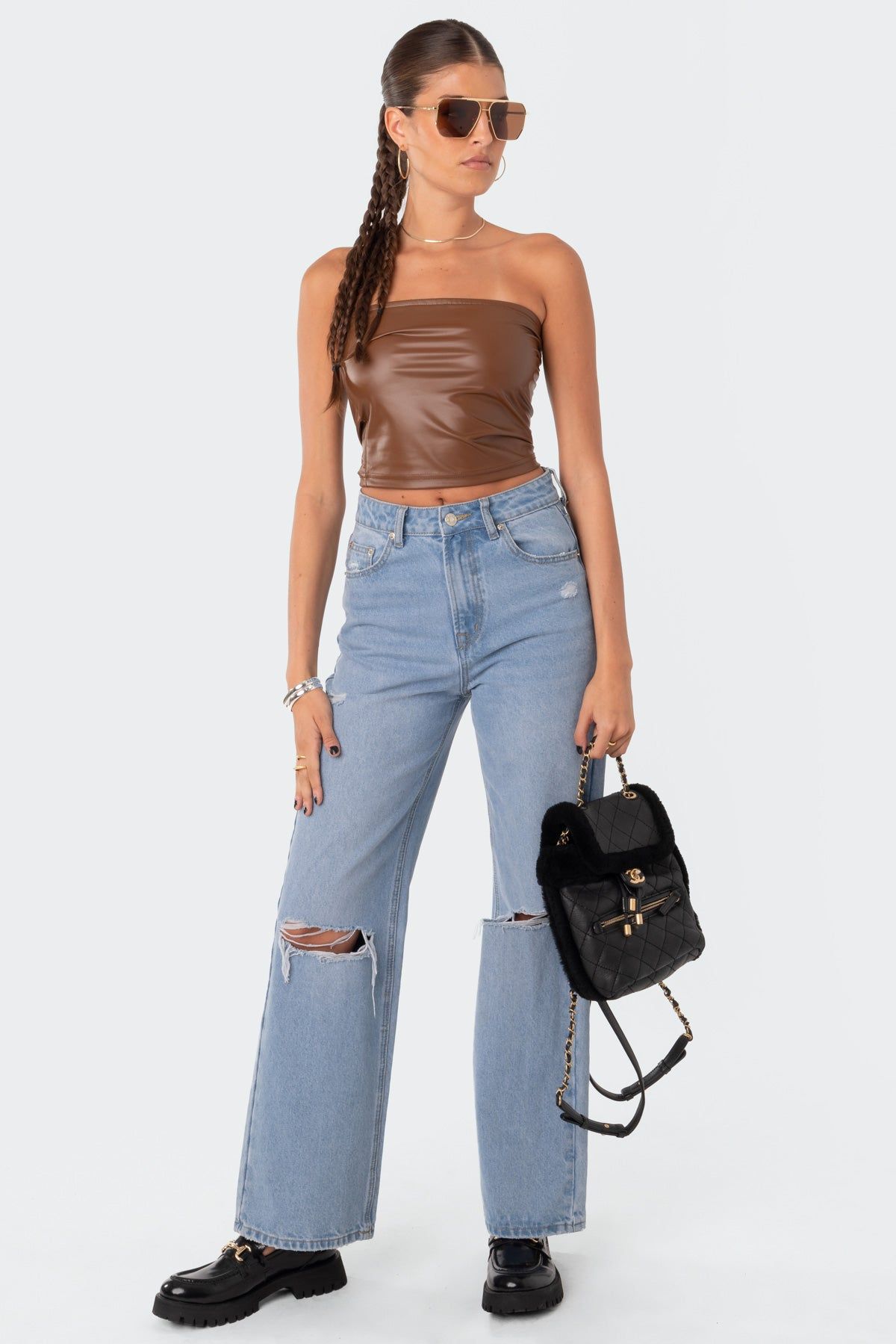 Showstopper Faux Leather Tube Top sold by Edikted product image thumbnail 2