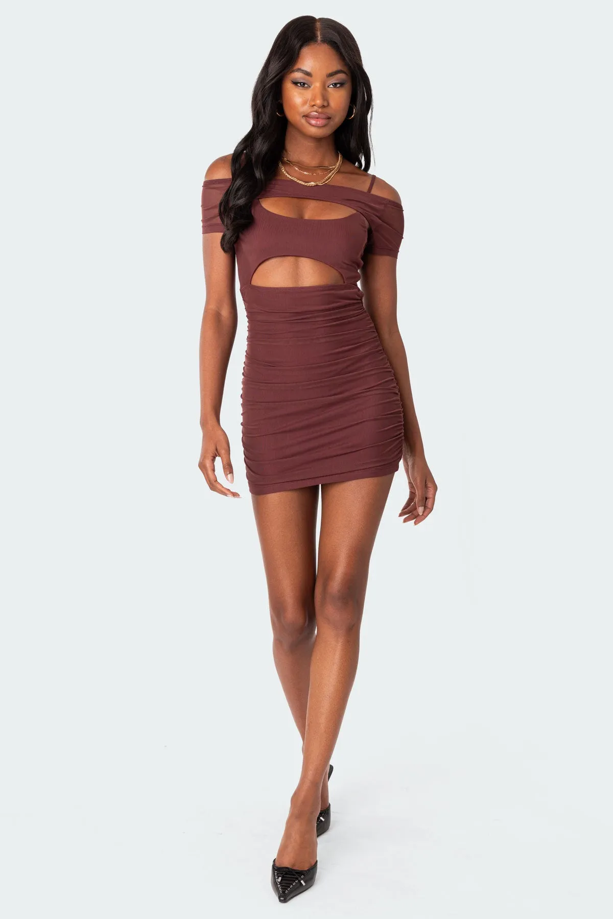 Two Piece Cut Out Mini Dress sold by Edikted