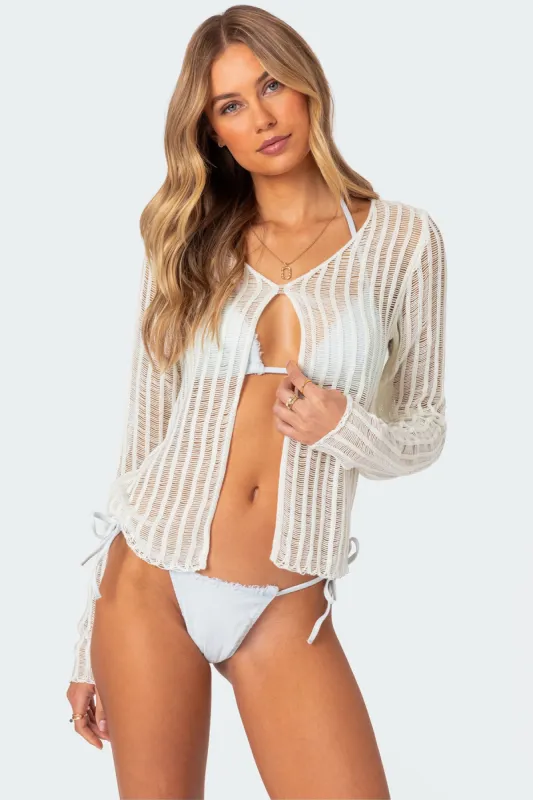 Cayla Sheer Knit Top sold by Edikted
